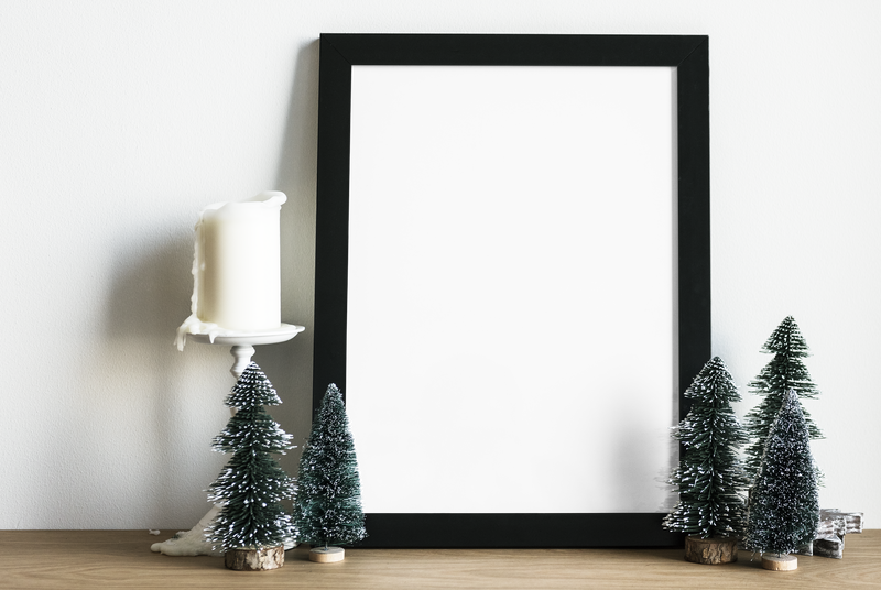 木制圣诞相框png模型