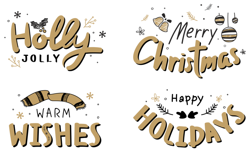 圣诞祝福png社交媒体贴纸集