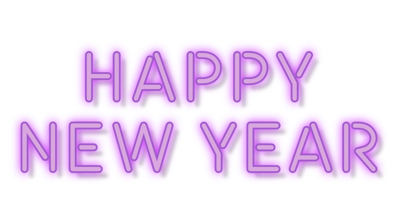 霓虹灯明媚新年快乐壁纸透明png