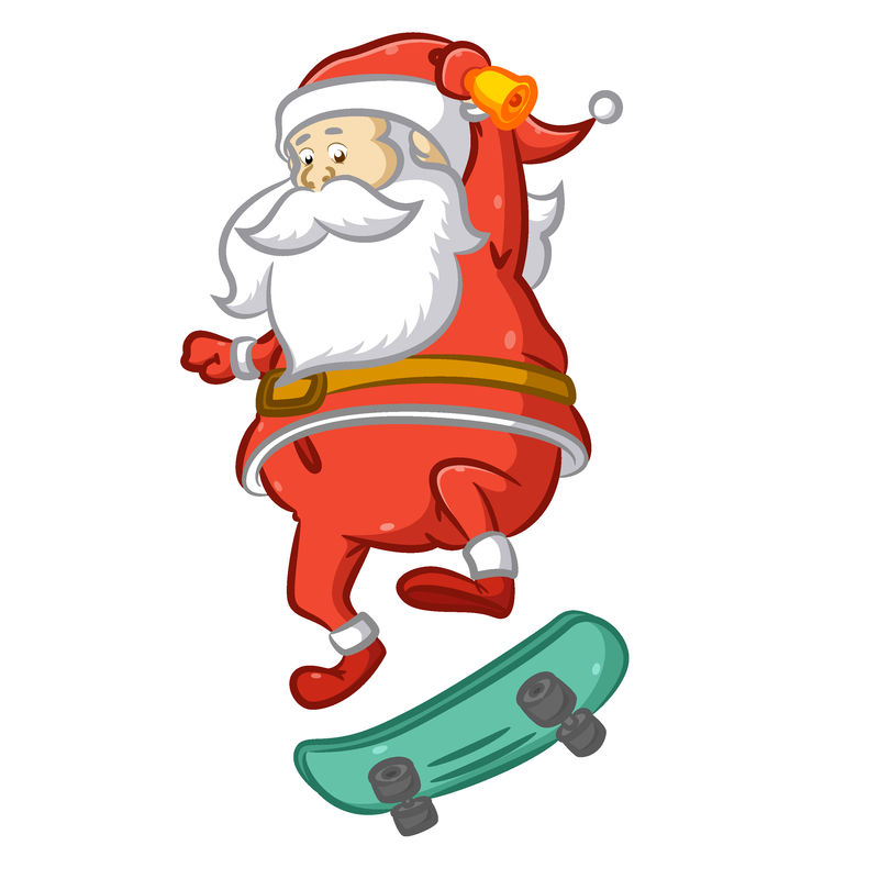 圣诞老人从滑板上跳下来做景点