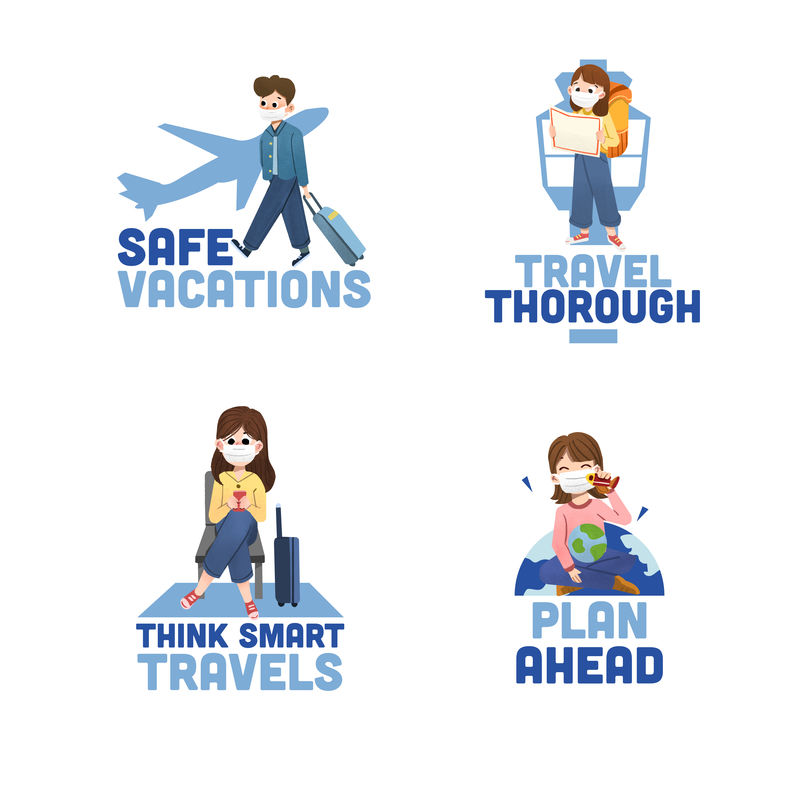 标志设计与COVID-19预防概念的品牌和m