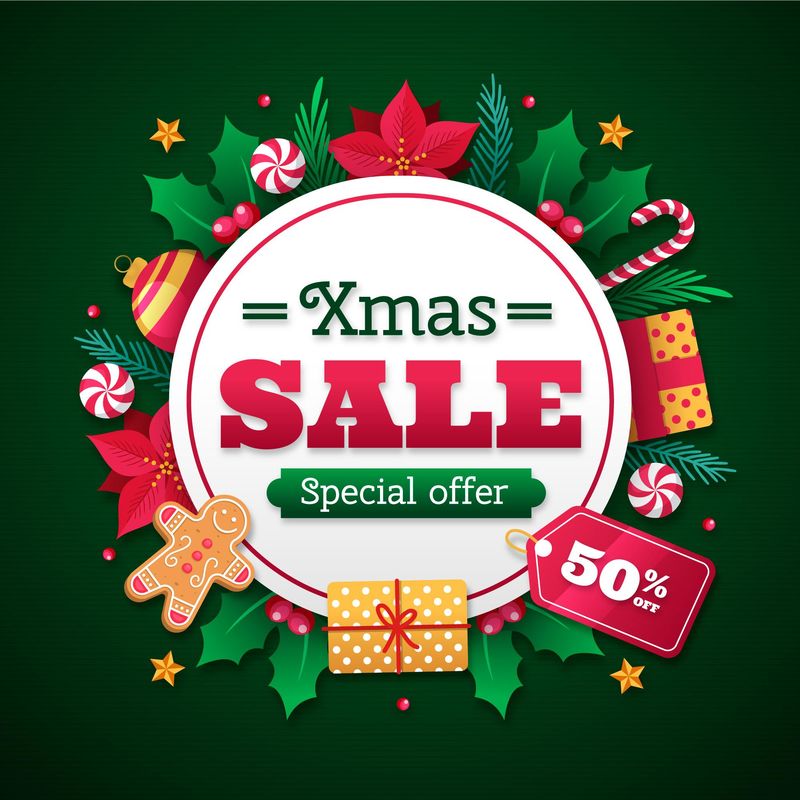 矢量圣诞节销售