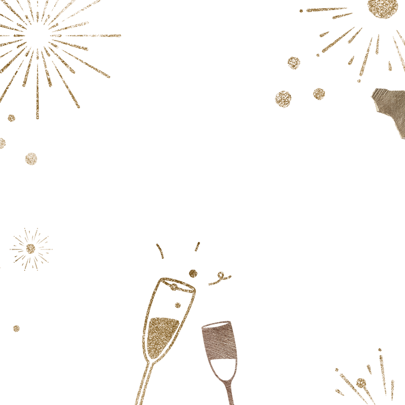 闪耀香槟节日边框png透明背景