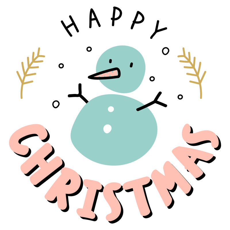 圣诞快乐png雪人节日问候贴纸