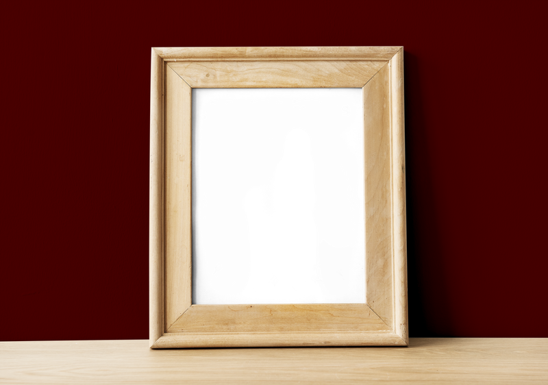 棕色木制框架png模型靠墙