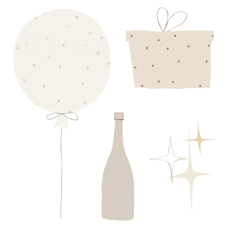 新年装饰贴纸png设置在透明背景中\u003Cbr\/\u003E\n