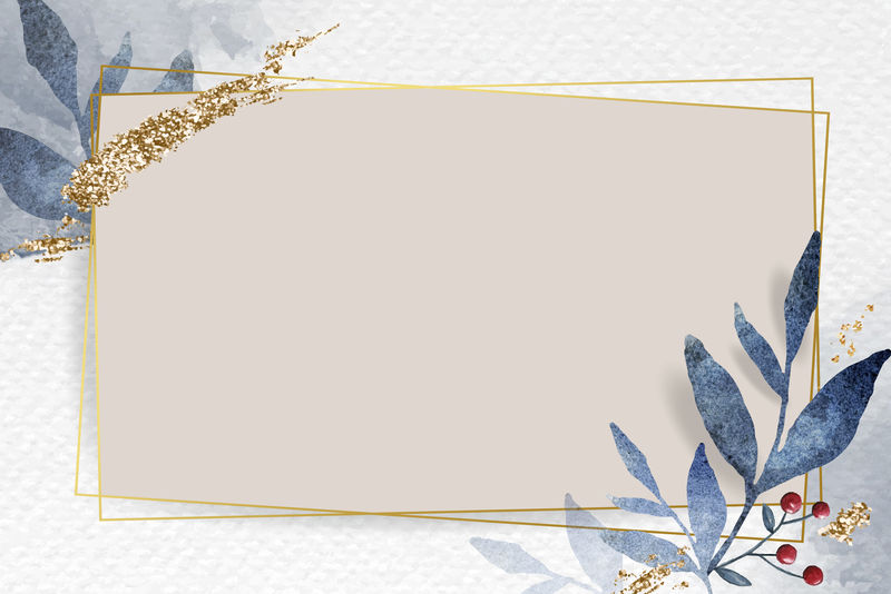 纸背景向量上的圣诞金色矩形框