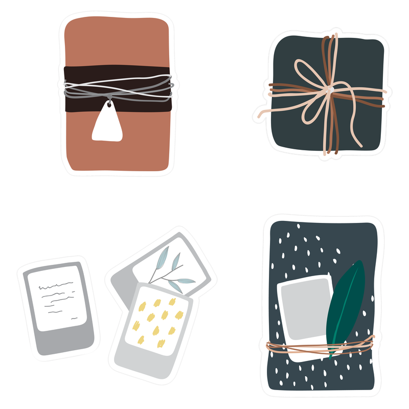 DIY礼品包装系列贴纸透明png