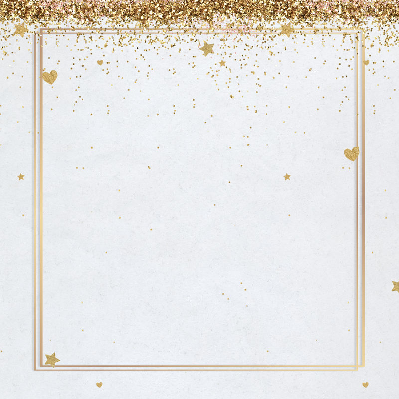 闪亮心形图案psd派对相框白色