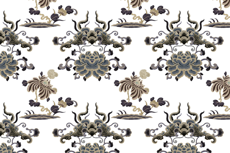 巴新中国传统艺术花卉图案背景