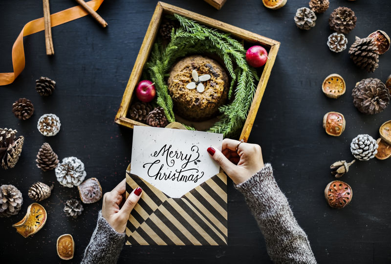 圣诞概念与圣诞布丁