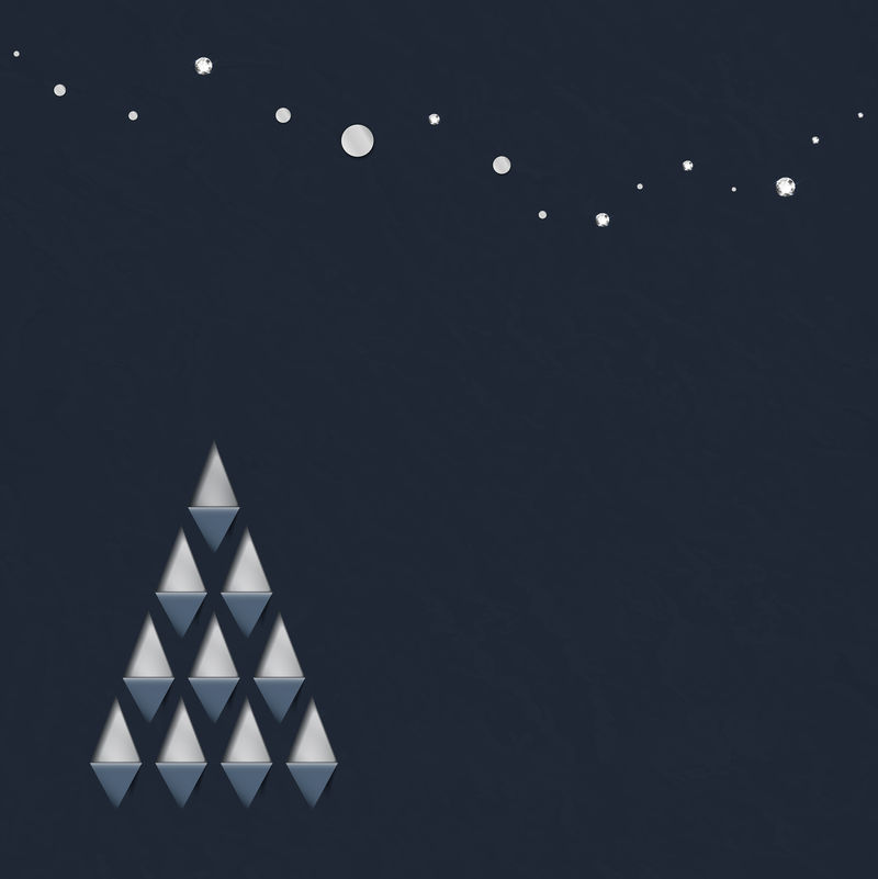 基于黑色背景向量的抽象圣诞树