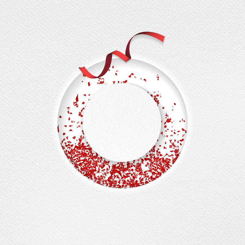 闪红花环矢量圣诞纸贺卡设计