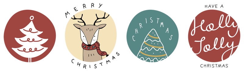 圣诞png可爱卡通徽章系列