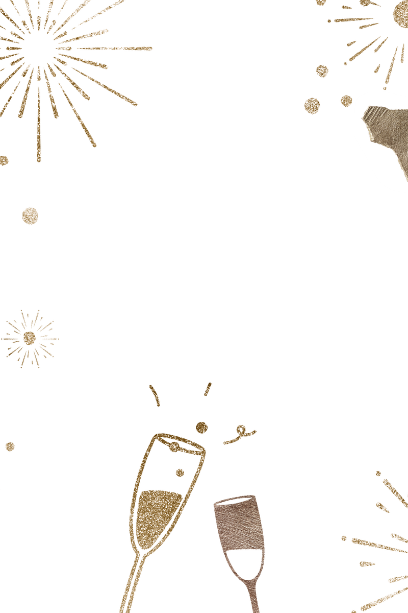 闪耀香槟节日边框png透明背景