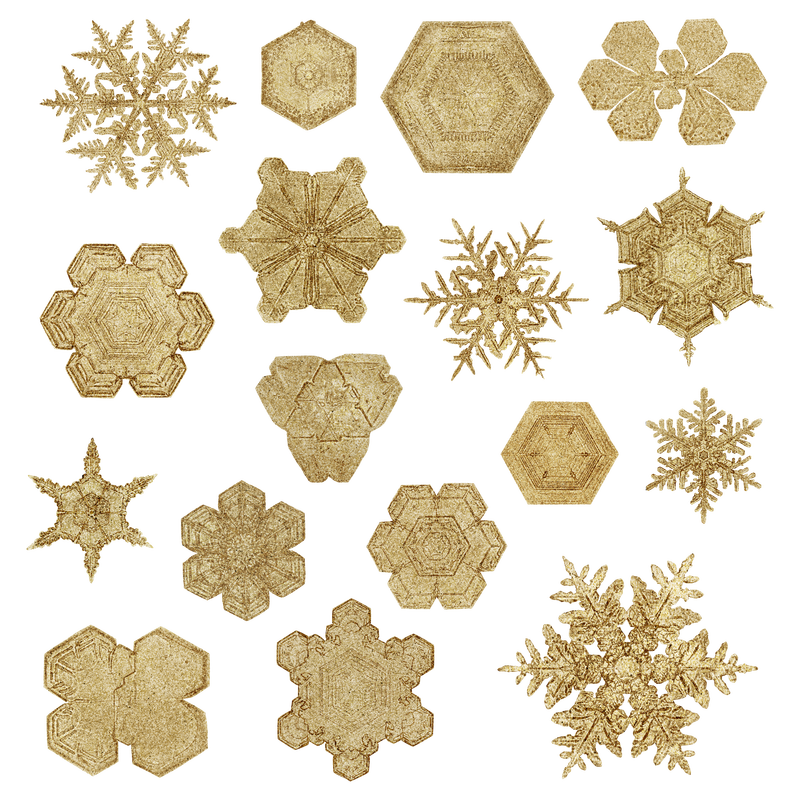 圣诞金色雪花png集宏观摄影威尔森·本特利艺术混搭