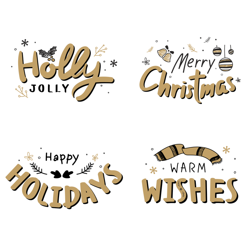 圣诞祝福png社交媒体贴纸集