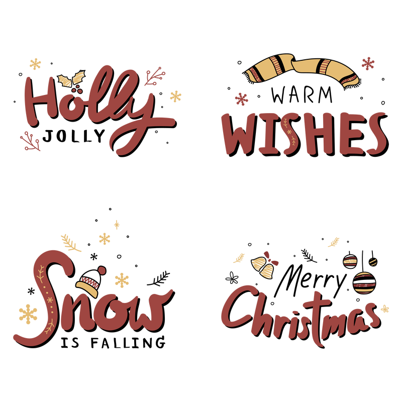 圣诞祝福png社交媒体贴纸套装