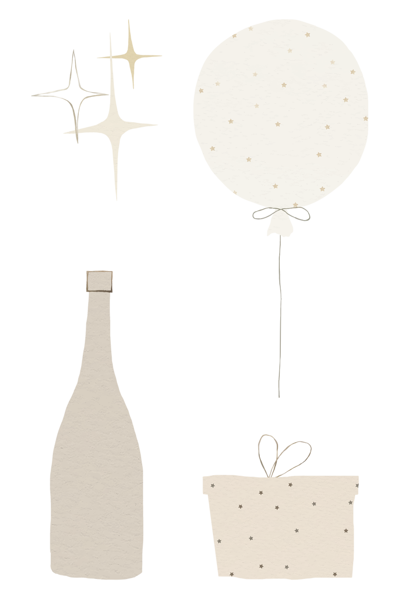 新年庆祝派对巴布亚新几内亚贴纸设置透明背景