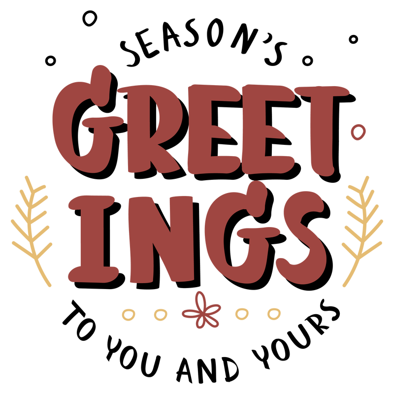 季节\u0026;s greetings png圣诞愿望印刷贴纸