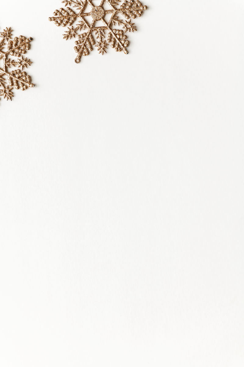 节日金色雪花框架设计