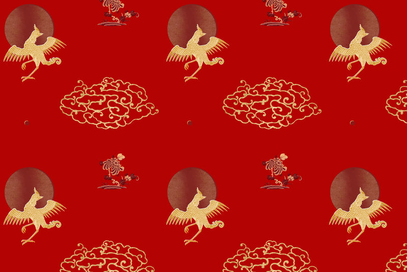 金色矢量中国艺术图案透明背景