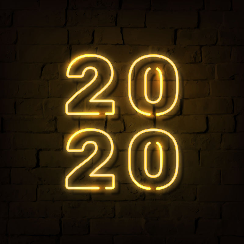 亮黄色霓虹灯2020社交广告模板