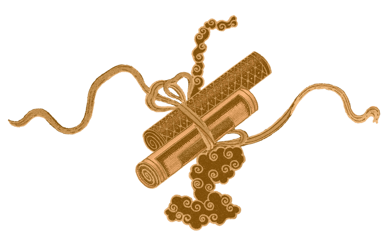 中国艺术png卷轴贴纸装饰装饰品