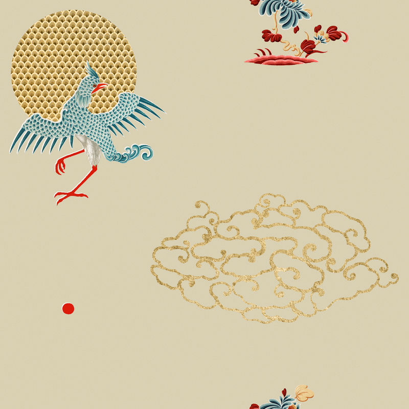 中国传统鸟纹psd东方背景