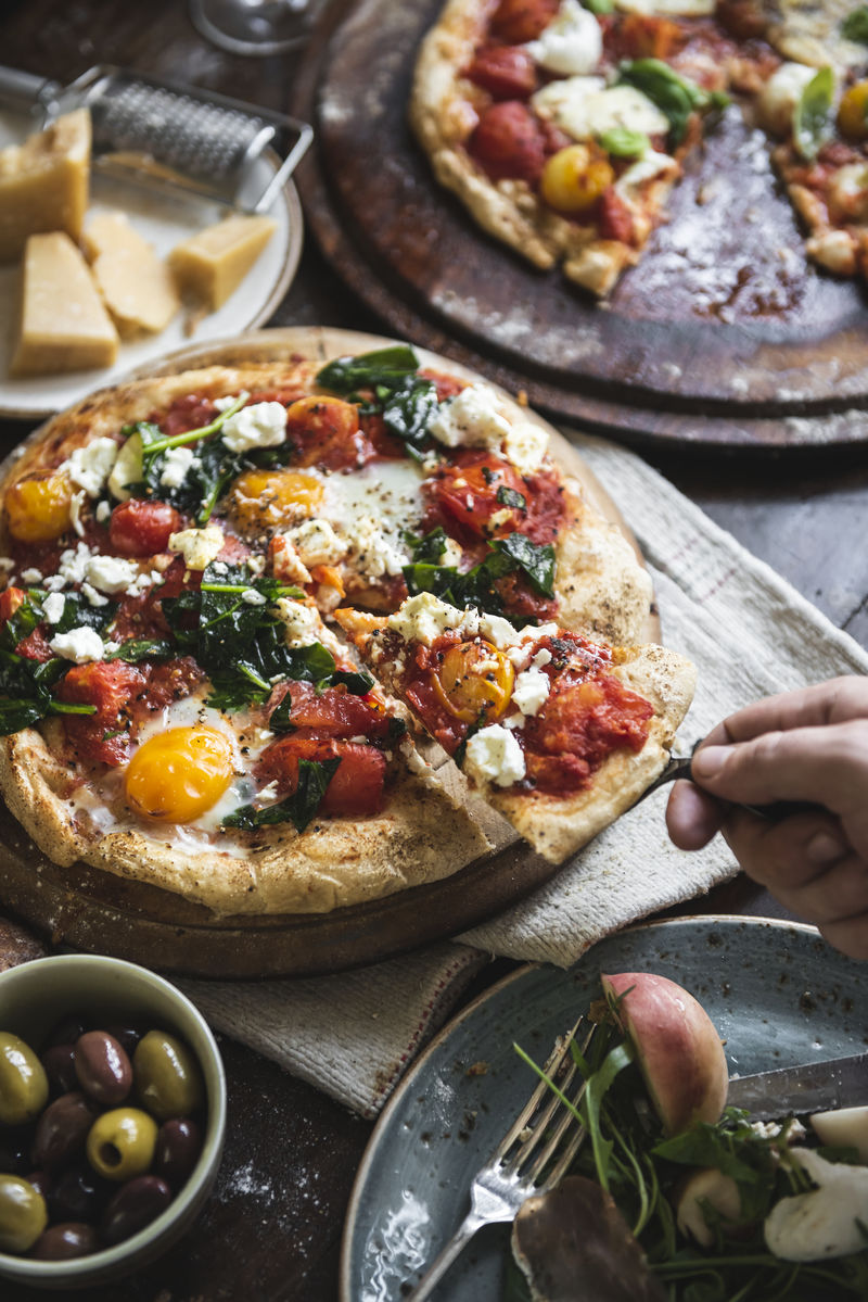 服务披萨食品摄影食谱创意