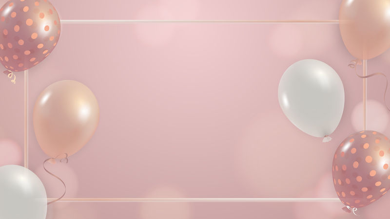 女孩生日气球框psd