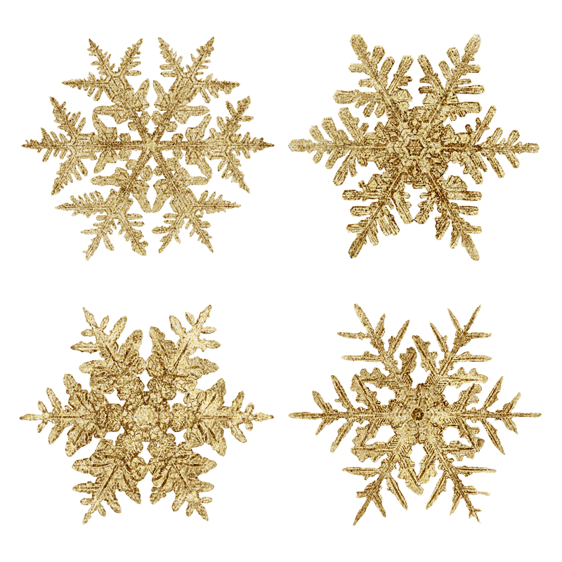 圣诞金色雪花透明集宏观摄影威尔森·本特利艺术混搭