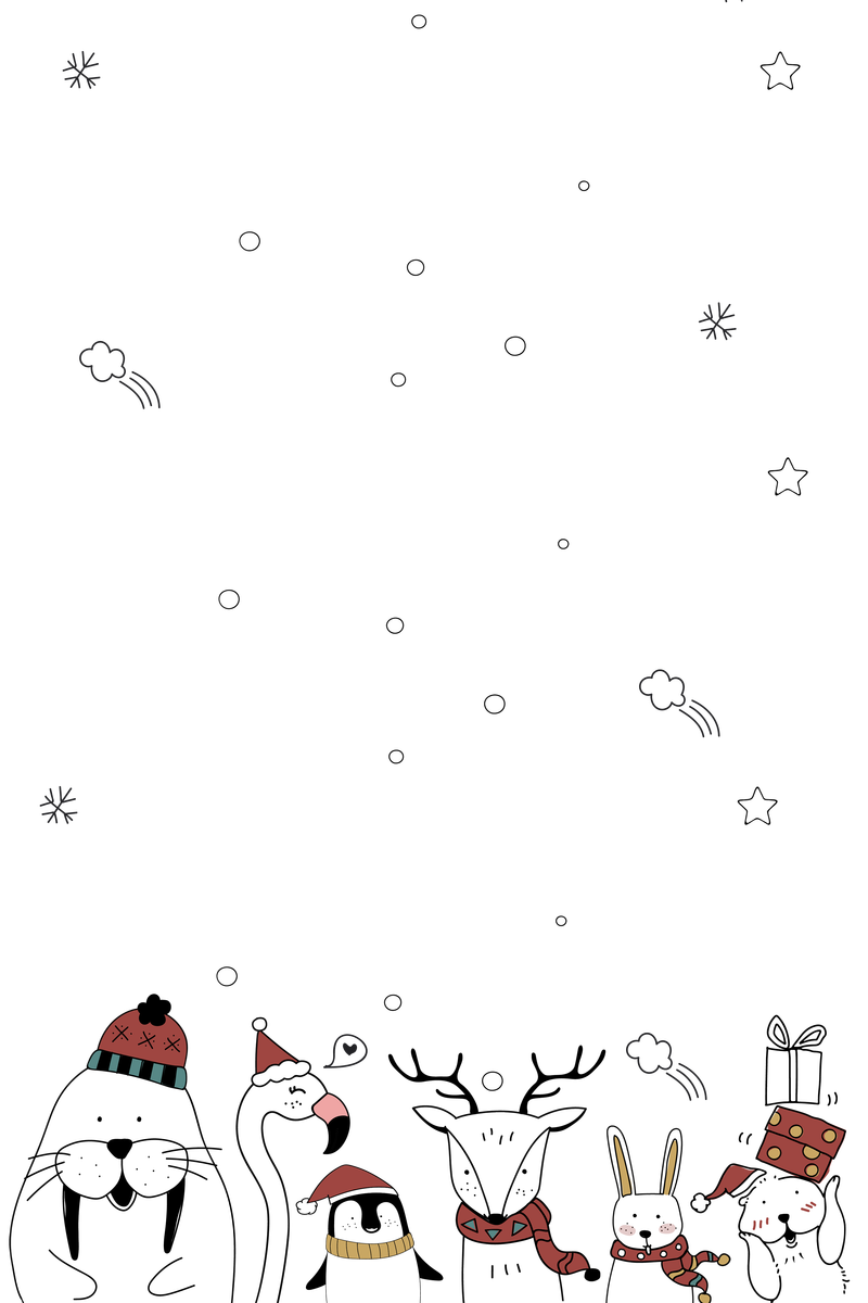 圣诞卡通动物png节日主题