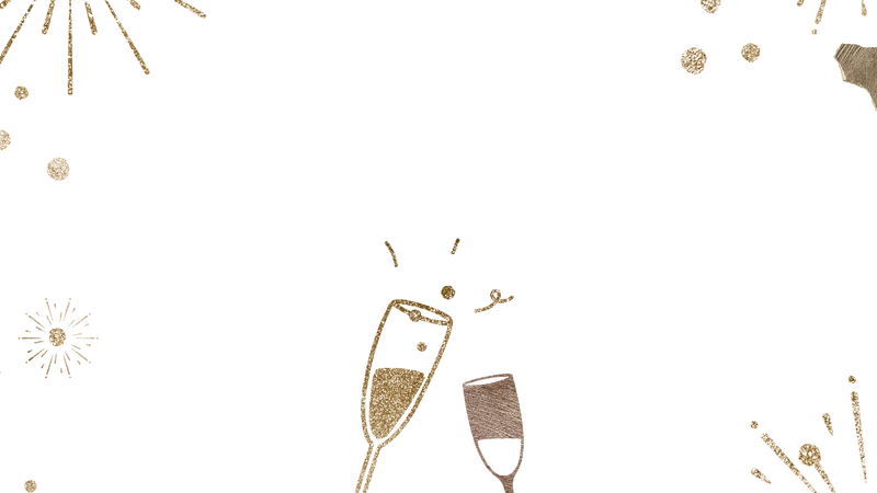 闪耀香槟节日边框png透明背景