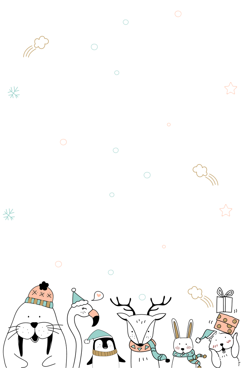 圣诞卡通动物png节日主题