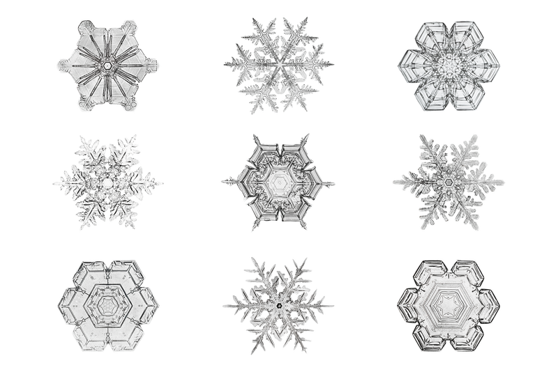 Season\u0026rsquo;的问候雪花png圣诞饰品宏摄影集Wilson Bentley摄影混音
