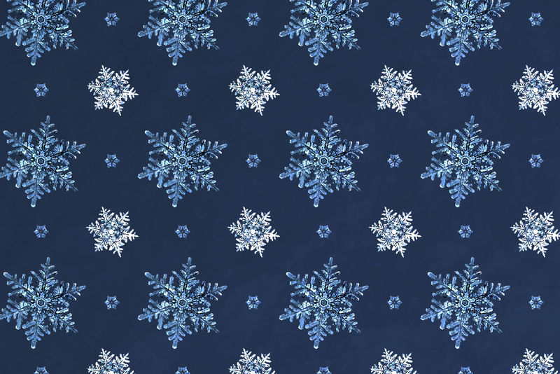 蓝色圣诞雪花无缝图案背景威尔森·本特利摄影混搭