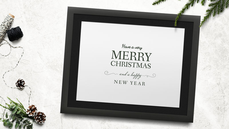 圣诞快乐标志木框装饰