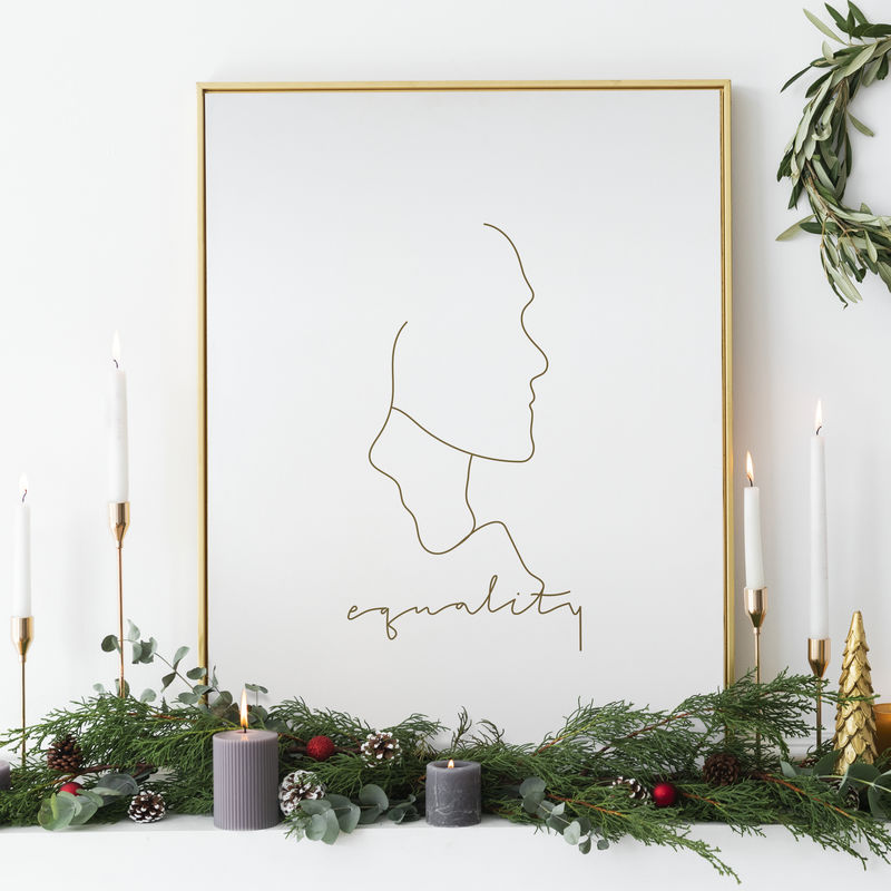 锥形蜡烛金色平等画框