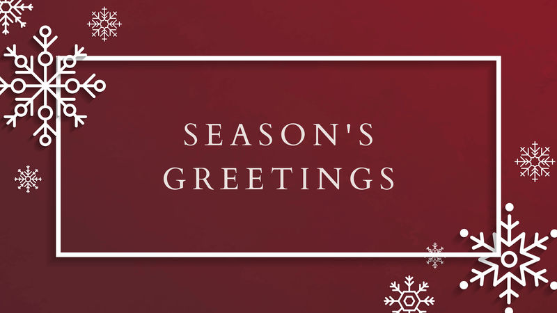 基于红色背景向量的雪花圣诞画框设计