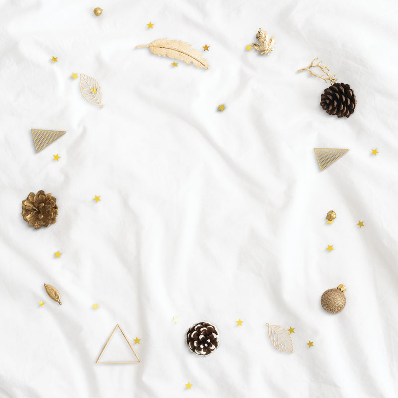 节日圆形圣诞框架设计