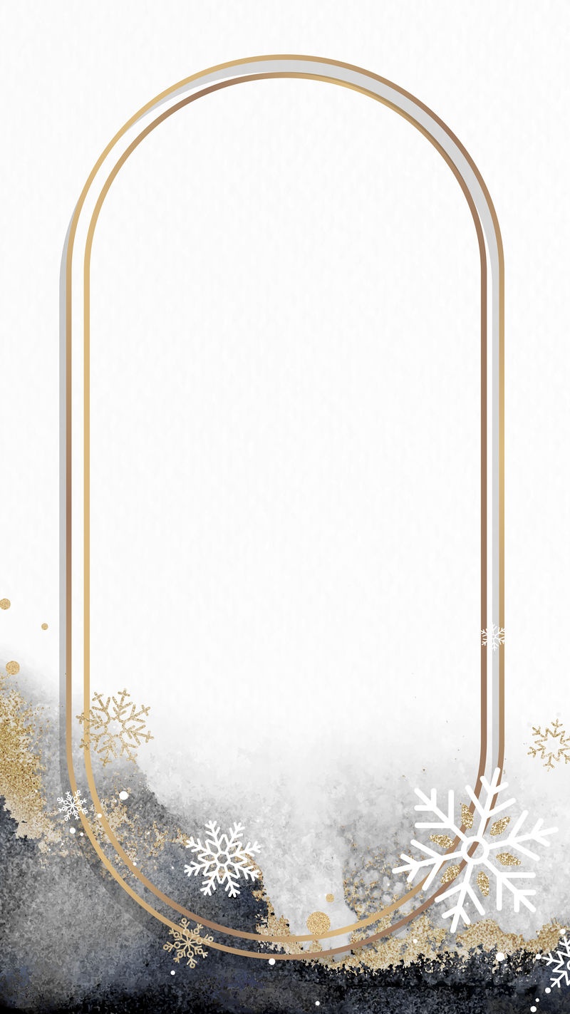 椭圆形圣诞相框手机壁纸矢量