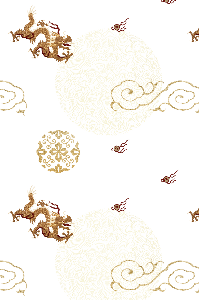 巴新黄金中国传统艺术图案背景