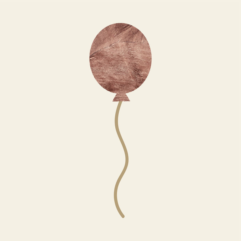 奶油色背景上的新年气球涂鸦