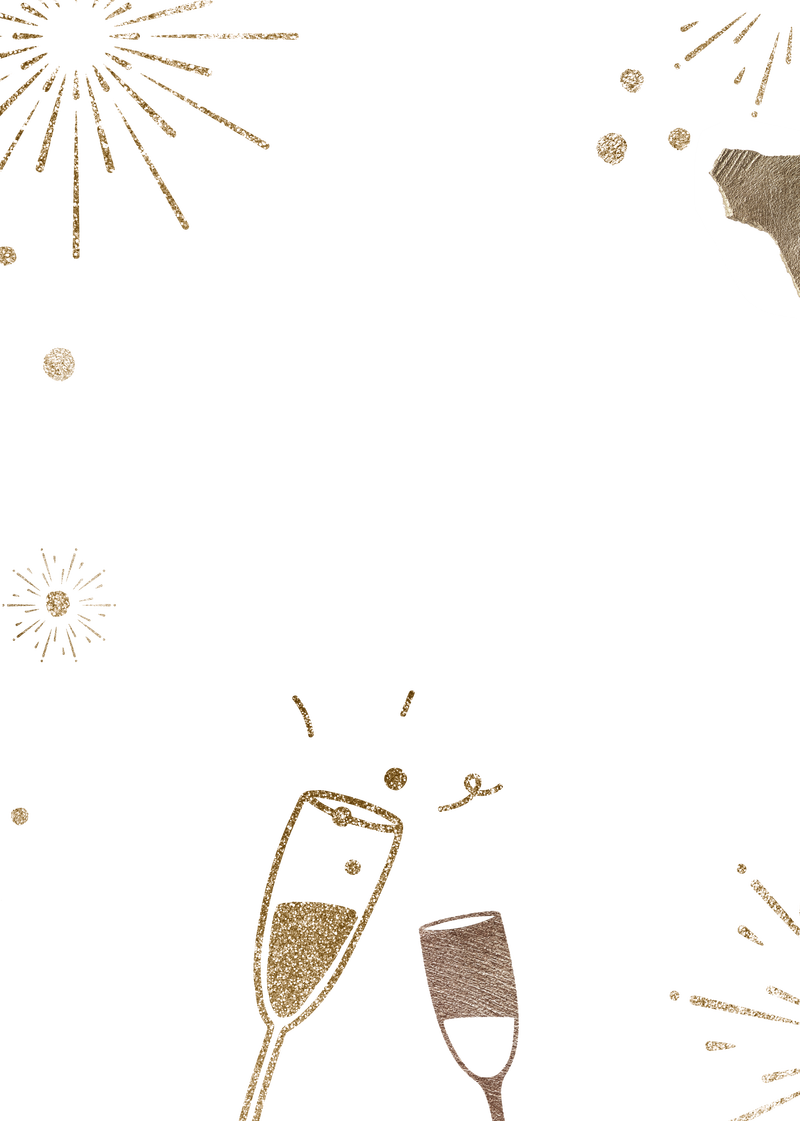 闪耀香槟节日边框png透明背景