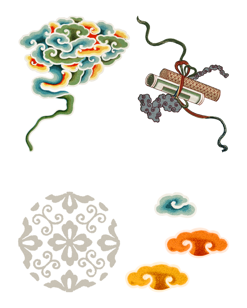 中国艺术png装饰饰品套装