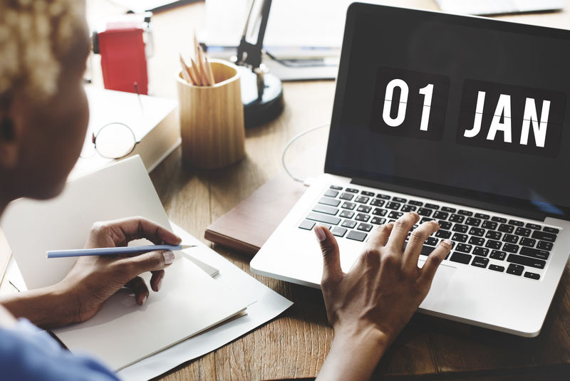 新年科技日期图形概念