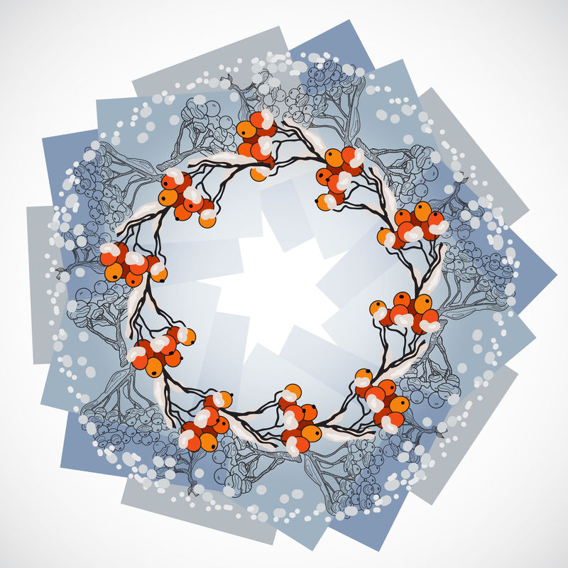 圆形花环的矢量图解。