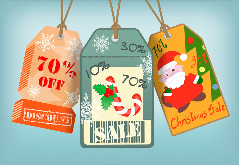 冬季圣诞节销售标签