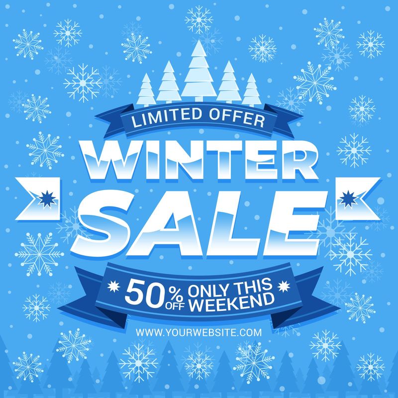 矢量冬季销售设计
